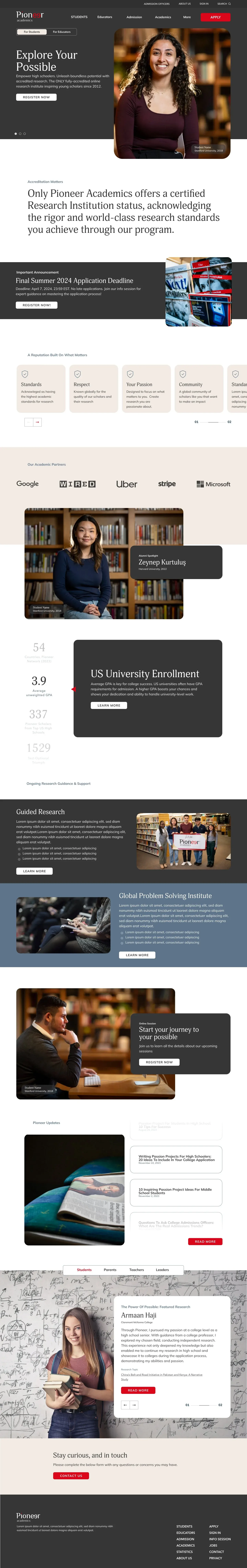 Pioneer Academics design