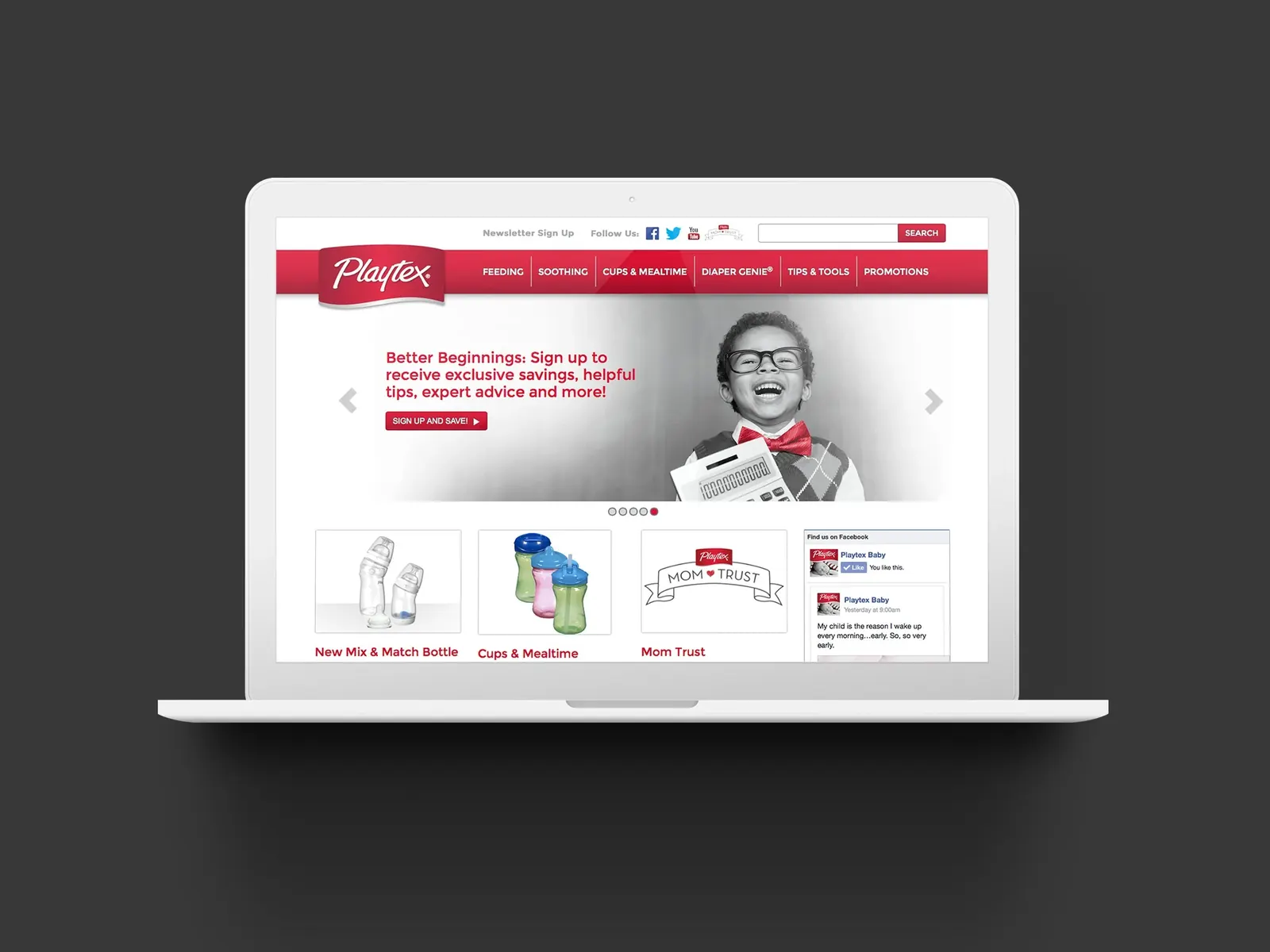 Playtex Baby project shown on a laptop